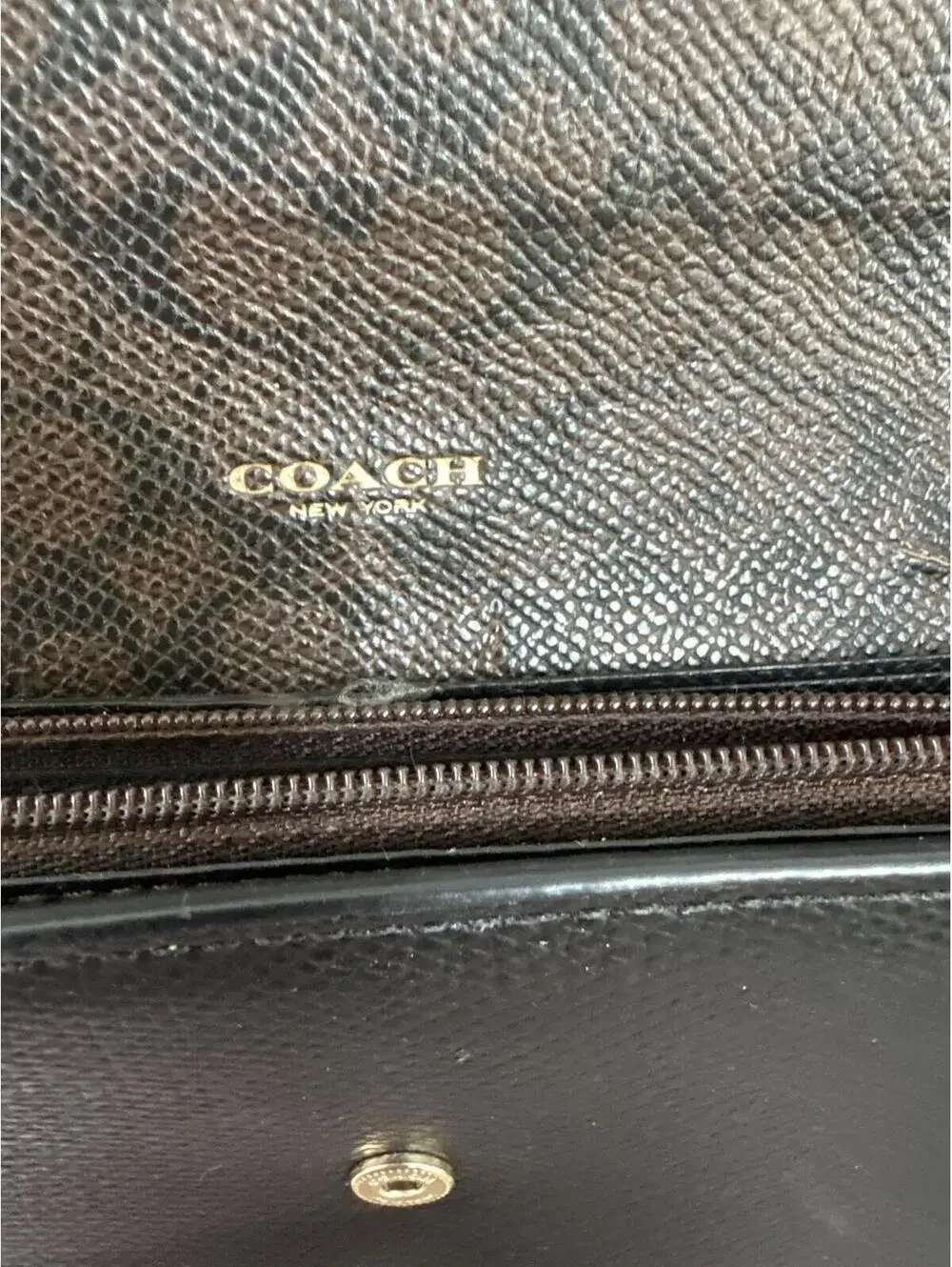 Coach Black Leather Continental Wallet Purse Ladies Vintage